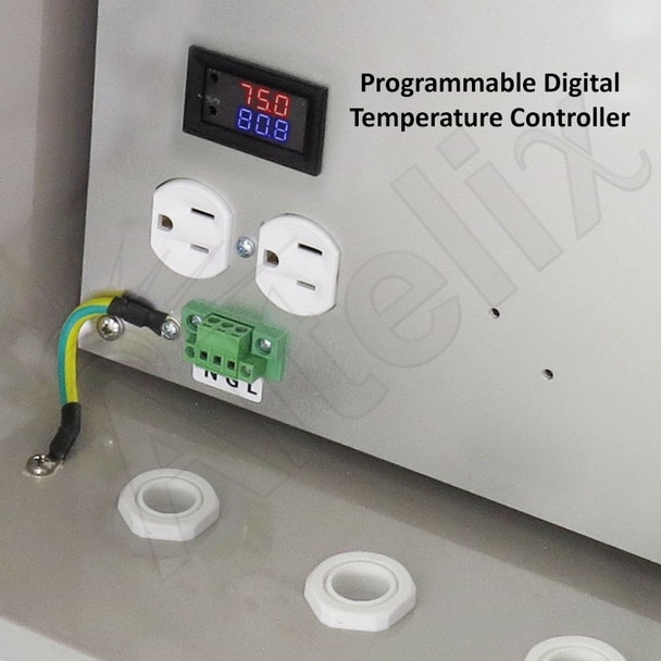 Altelix 14x12x Fiberglass Weatherproof Heated NEMA Enclosure with 120 VAC Outlets 200W Heater with Digital Temperature Controller