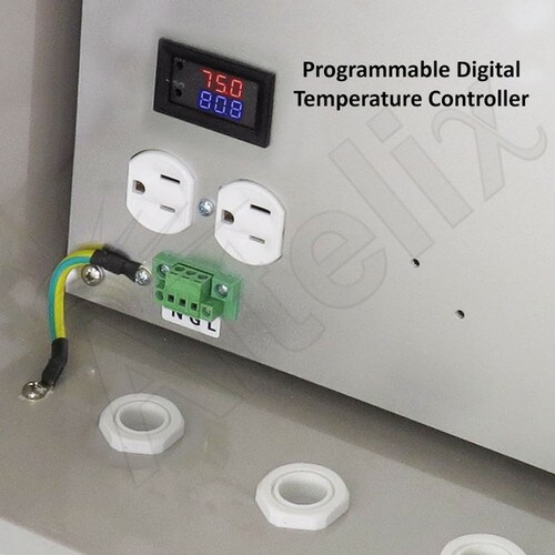 Altelix 14x12x Fiberglass Weatherproof Heated NEMA Enclosure with 120 VAC Outlets 200W Heater with Digital Temperature Controller