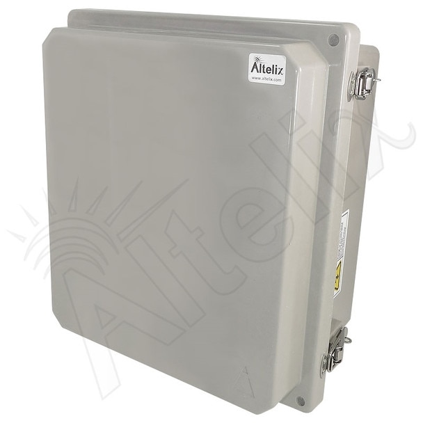 Altelix 14x12x8 Fiberglass Weatherproof WiFi NEMA 4X Enclosure with Non-Metallic Mounting Plate 120 VAC Outlets