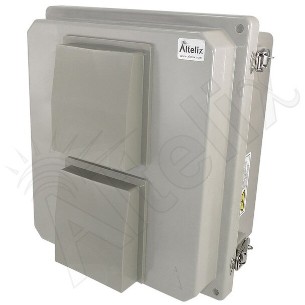 Altelix 14x12x8 Fiberglass Weatherproof Vented NEMA Enclosure with 120 VAC Outlets Power Cord