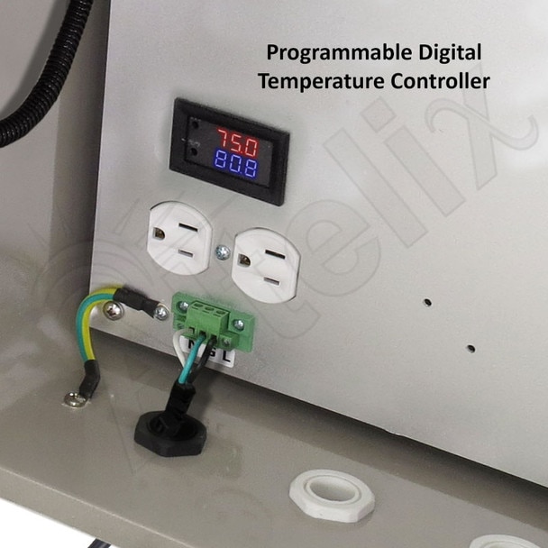 Altelix 14x12x8 Fiberglass Weatherproof Vented NEMA Enclosure with 120 VAC Outlets Power Cord Cooling Fan with Digital Temperature Controller