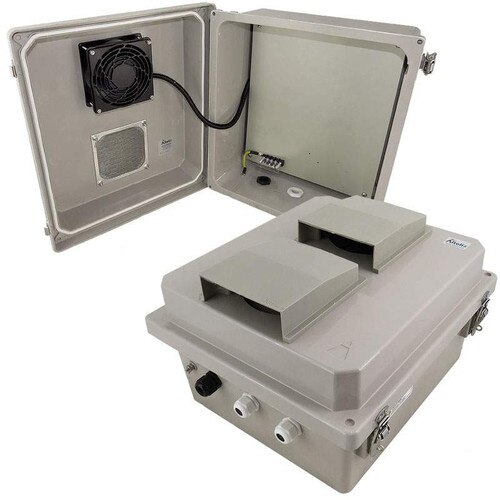 Altelix 14x12x8 Fiberglass Weatherproof Vented NEMA Enclosure with 12 ...