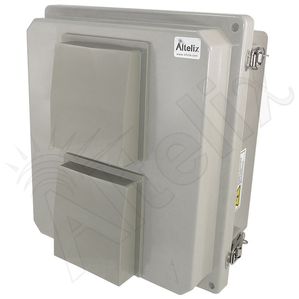 Altelix 14x12x8 Insulated Fiberglass Vented Heated Weatherproof NEMA Enclosure with Cooling Fan 200W Heater 120 VAC Outlets