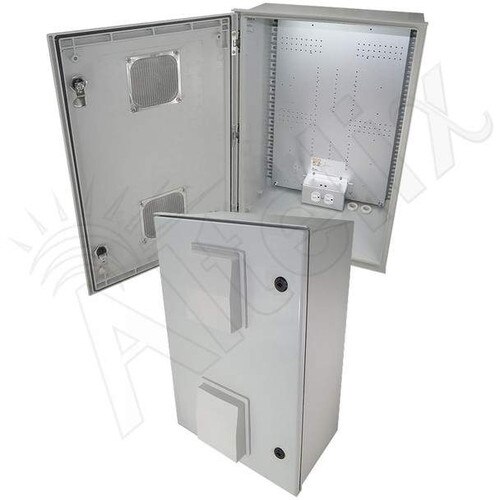 Altelix Vented Fiberglass Weatherproof Enclosure w/Plate and Outlets ...