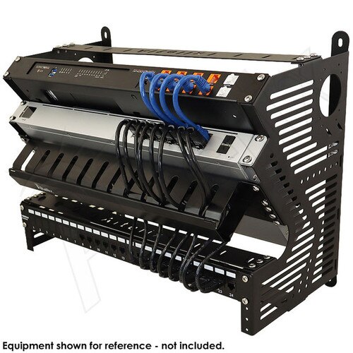 Altelix Space Saver 19” Wide Wall Mount Slanted Equipment Rack with 1U ...