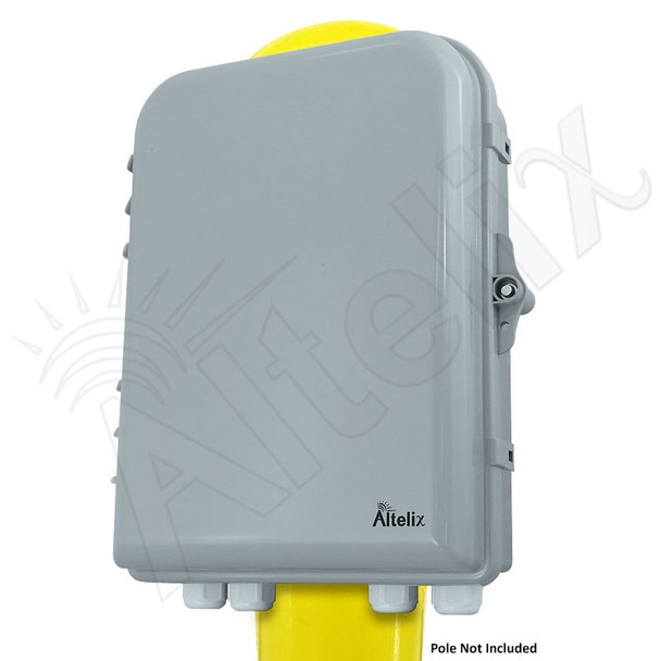 Altelix 13x10x4 Pole Mount IP66 NEMA 4X PCABS Weatherproof Utility Box with Hinged Door