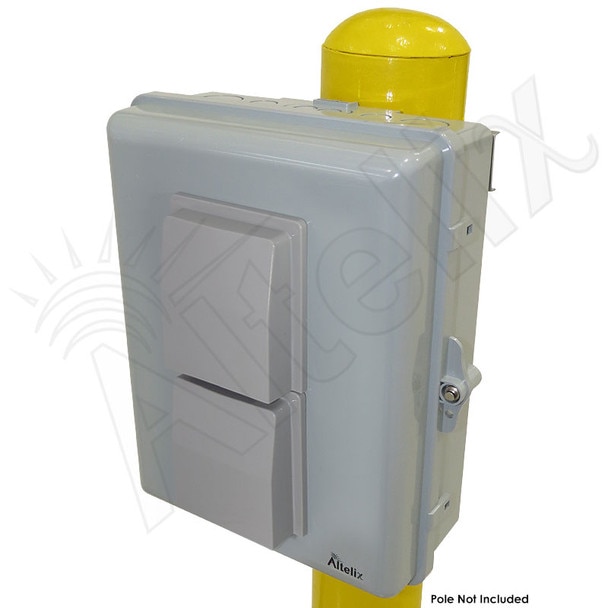 Altelix 14x11x5 PC ABS Vented Weatherproof Utility Box NEMA Enclosure with Pole Mount Kit