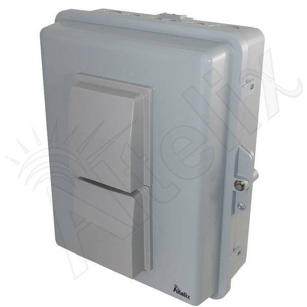 Altelix 14x11x5 Polycarbonate ABS Vented Indoor Outdoor RF Transparent Enclosure with PVC Non-Metallic Equipment Mounting Plate 120 VAC Outlets Power Cord