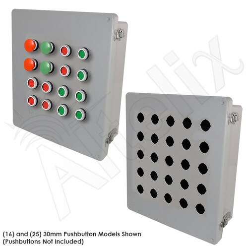 Altelix 14x12x6 Fiberglass NEMA 4X Weatherproof 25 Pushbutton Enclosure with 22mm holes