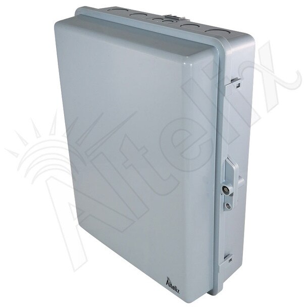 Altelix 17x14x6 Polycarbonate ABS Weatherproof NEMA Enclosure with Aluminum Mounting Plate 120 VAC GFCI Outlets Power Cord
