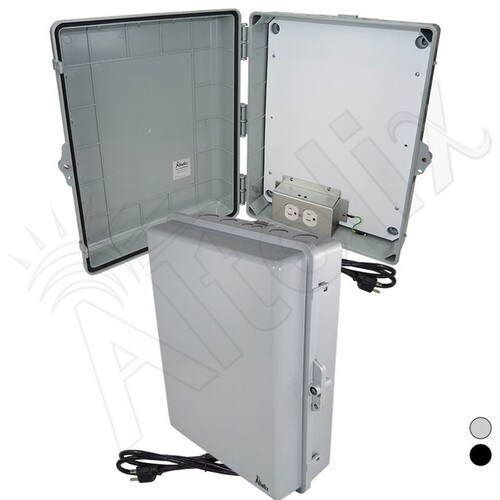 Altelix Copper Mountain 17x14x6 Polycarbonate ABS Indoor Outdoor RF Transparent Enclosure with PVC Non-Metallic Equipment Mounting Plate 120 VAC Outlets Power Cord