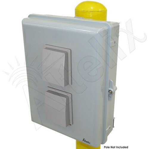 Altelix 17x14x6 PC ABS Weatherproof Vented Utility Box NEMA Enclosure with Pole Mount Kit