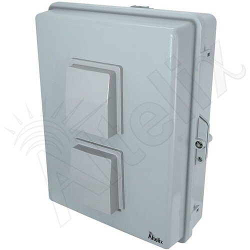 Altelix 17x14x6 Vented DIN Rail Polycarbonate ABS Weatherproof NEMA Enclosure with Cooling Fan 120 VAC Outlets Power Cord