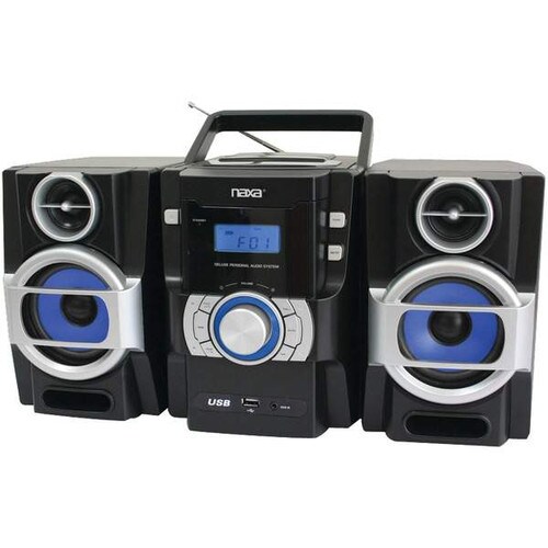 Naxa Portable CDMP3 Player with PLL FM Radio Detachable Speakers and Remote NPB429