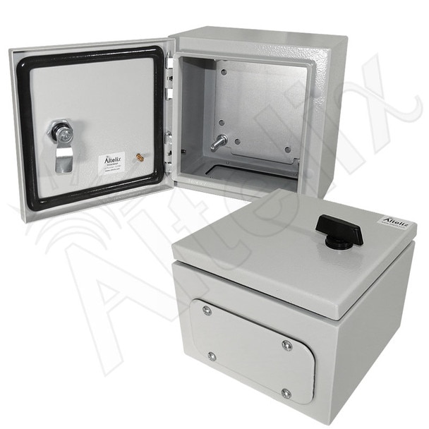 Altelix 8x8x6 NEMA 4X Steel Weatherproof Enclosure with Steel Equipment Mounting Plate