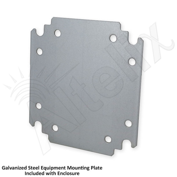 Altelix 8x8x6 NEMA 4X Steel Weatherproof Enclosure with Steel Equipment Mounting Plate