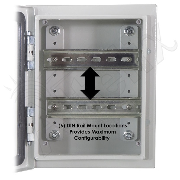 Altelix 10x8x6 Industrial DIN Rail NEMA 4X Steel Weatherproof Enclosure