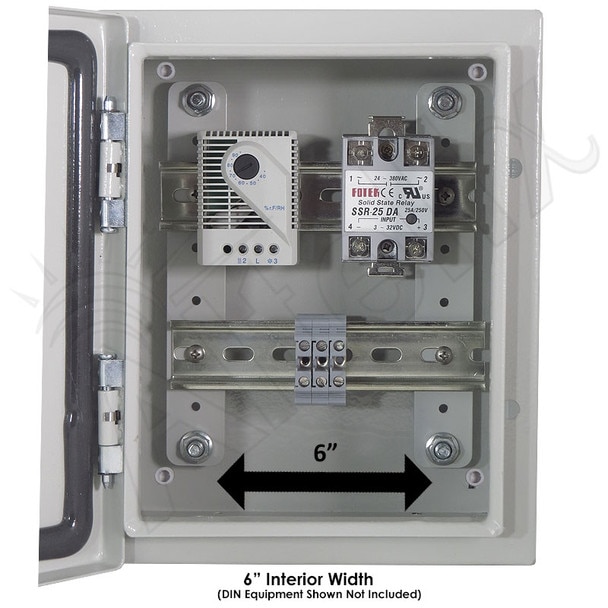 Altelix 10x8x6 Industrial DIN Rail NEMA 4X Steel Weatherproof Enclosure