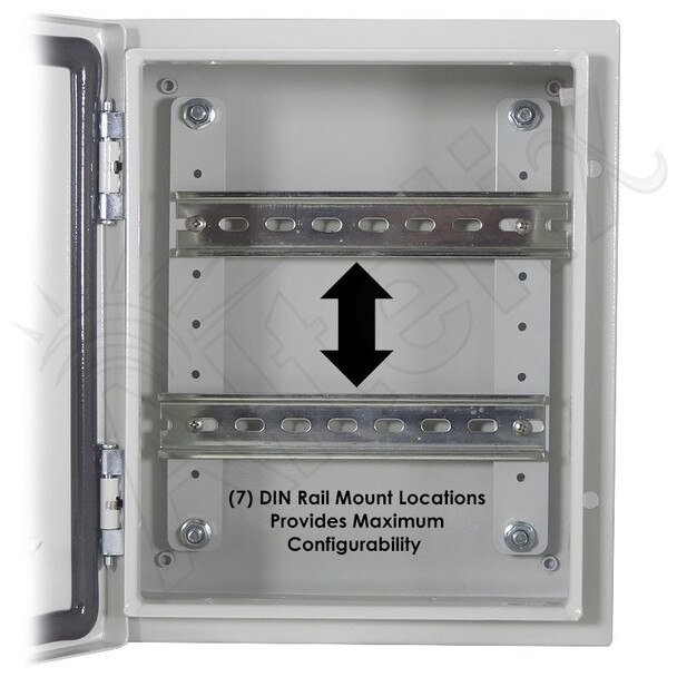 Altelix 12x10x6 Industrial DIN Rail NEMA 4X Steel Weatherproof Enclosure