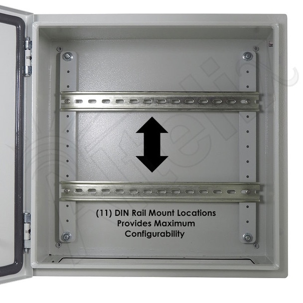 Altelix 16x16x8 Industrial DIN Rail NEMA 4X Steel Weatherproof Enclosure