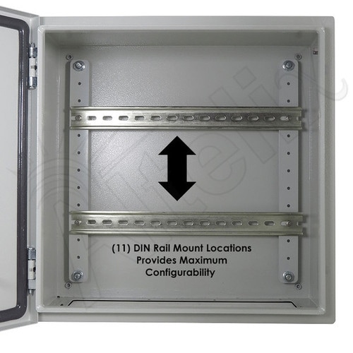 Altelix 16x16x8 Industrial DIN Rail NEMA 4X Steel Weatherproof Enclosure
