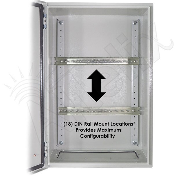 Altelix 24x16x12 Industrial DIN Rail NEMA 4X Steel Weatherproof Enclosure