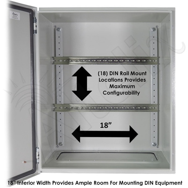 Altelix 24x20x12 Industrial DIN Rail NEMA 4X Steel Weatherproof Enclosure