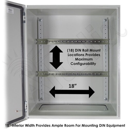 Altelix 24x20x12 Industrial DIN Rail NEMA 4X Steel Weatherproof Enclosure