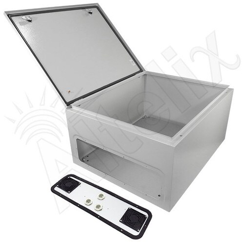 Altelix 24x20x12 Vented Steel Weatherproof NEMA Enclosure with Steel Equipment Mounting Plate