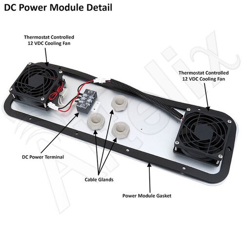 Altelix 24x24x24 Steel Weatherproof NEMA Enclosure with Dual 12 VDC Cooling Fans