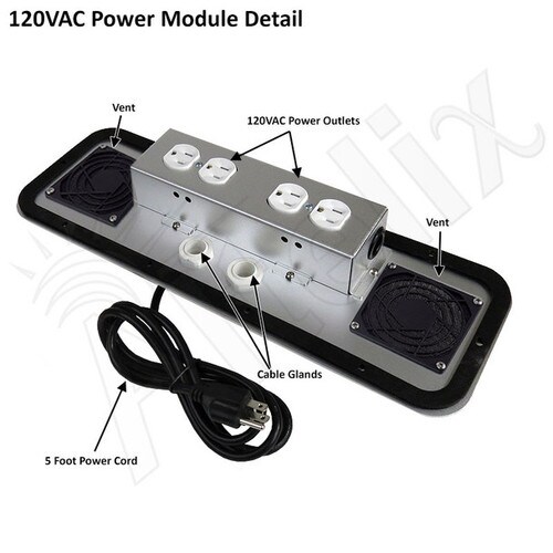 Altelix 28x24x16 Vented Steel Weatherproof NEMA Enclosure with 120 VAC Outlets and Power Cord