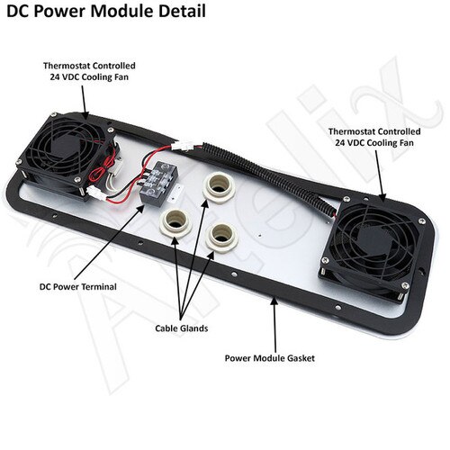 Altelix 28x24x16 Steel Weatherproof NEMA Enclosure with Dual 24 VDC Cooling Fans