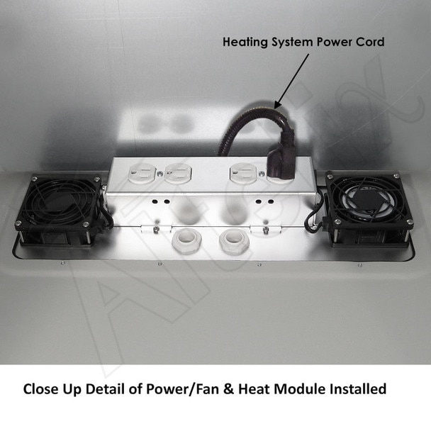 Altelix 28x24x16 Steel Heated Weatherproof NEMA Enclosure with Dual Cooling Fans 400W Heater 120 VAC Outlets and Power Cord