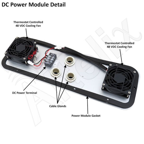 Altelix 32x24x16 Steel Weatherproof NEMA Enclosure with Dual 48 VDC Cooling Fans