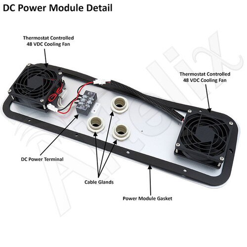 Altelix 32x24x16 Steel Weatherproof NEMA Enclosure with Dual 48 VDC Cooling Fans