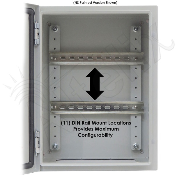 Altelix 16x12x12 Industrial DIN Rail NEMA 4X Stainless Steel Weatherproof Enclosure