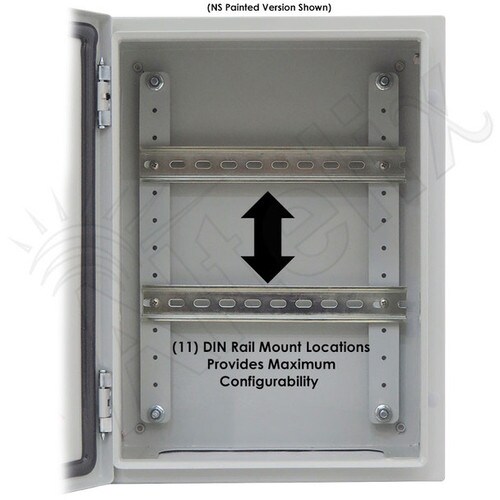 Altelix 16x12x12 Industrial DIN Rail NEMA 4X Stainless Steel Weatherproof Enclosure