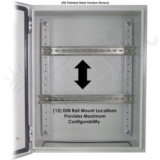 Altelix 20x16x12 Industrial DIN Rail NEMA 4X Stainless Steel Weatherproof Enclosure