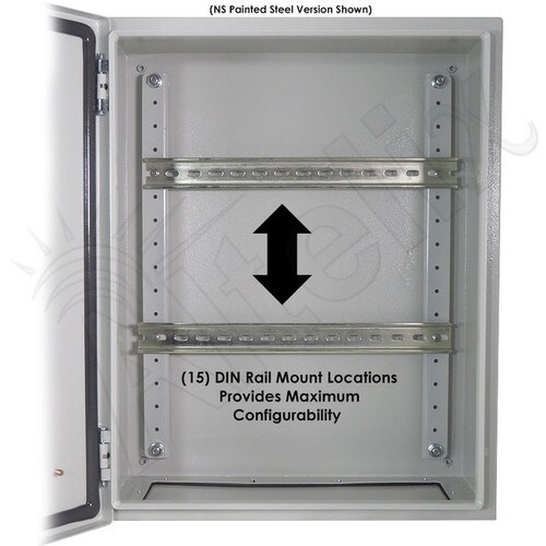Altelix 20x16x12 Industrial DIN Rail NEMA 4X Stainless Steel Weatherproof Enclosure