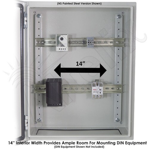 Altelix 20x16x12 Industrial DIN Rail NEMA 4X Stainless Steel Weatherproof Enclosure