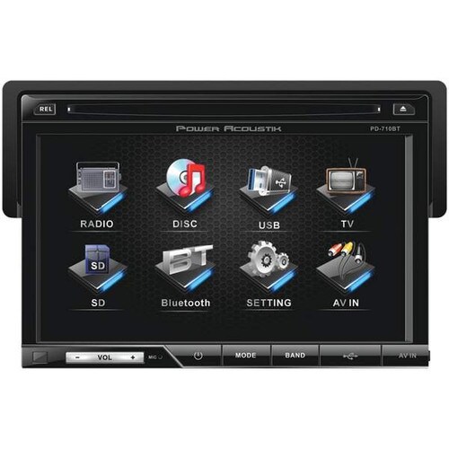 Power Acoustik 7-Inch Single-DIN In-Dash TFT LCD Touchscreen DVD Receiver PD-710B