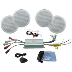 Pyle 65in 4-Channel Waterproof Amplified Marine Speaker System PLMRKT4A