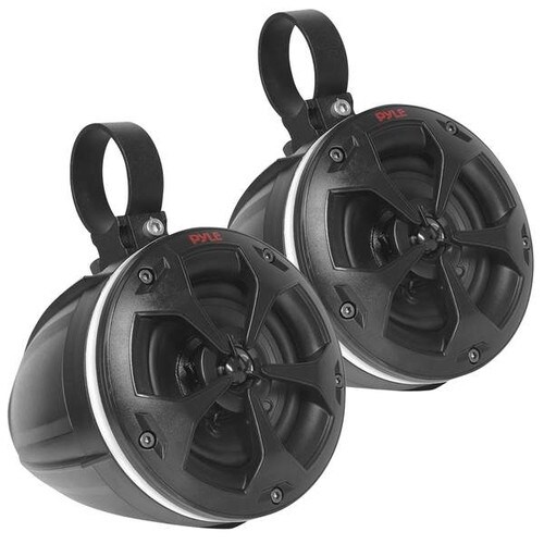 Pyle PLUTV45BTR Waterproof 800-Watt 2-Speaker Bluetooth ATVMarine Powered Waketower Speaker System with RGB Lights and Remote - PLUTV45BTR