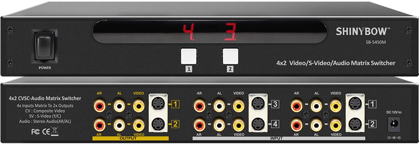 ShinyBow 4x2 Matrix Routing Switcher IR SB-5450M
