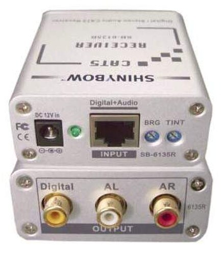 Shineybow CAT5Composite Video Digital and Stereo Audio Receiver SB-6135R