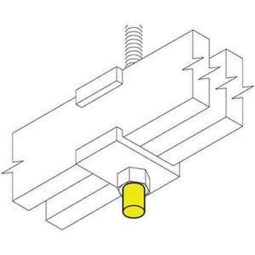 Cooper BLine Threaded Rod End Cap 3/8in16 Yellow Polyethylene 10pk