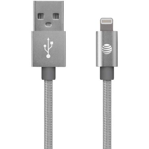 ATT Braided USB to Lightning Charge and Sync Cable 4ft SC03B-LGT-SLV