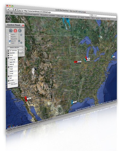 LandAirSea SILVERCLOUD Mobility Captured Real-Time GPS Tracking System SILVERCLOUD