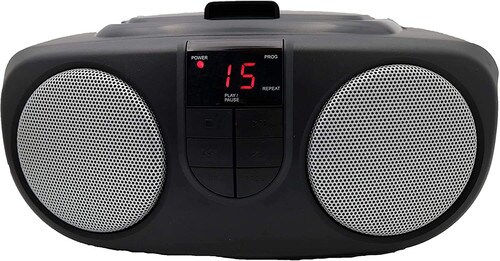 Sylvania Portable CD Boom Box with AMFM Radio Black SRCD243MBLACK