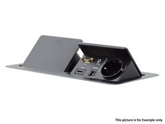Kramer Dual Pop-Up Table Mount Multi-Connection Solution Brushed Clear TBUS-202XL-BC